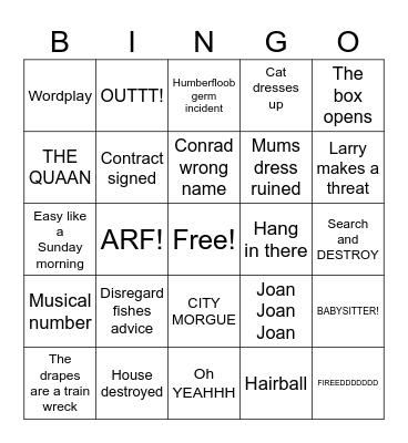 Cat in the Hat Bingo Card