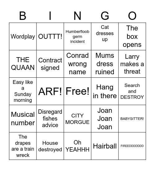 Cat in the Hat Bingo Card