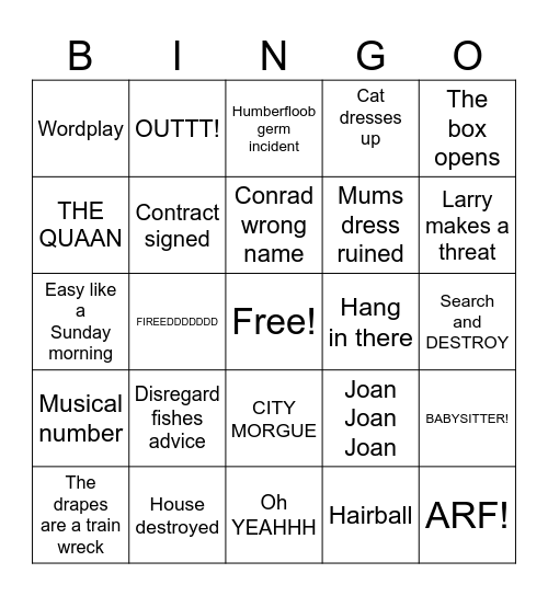 Cat in the Hat Bingo Card