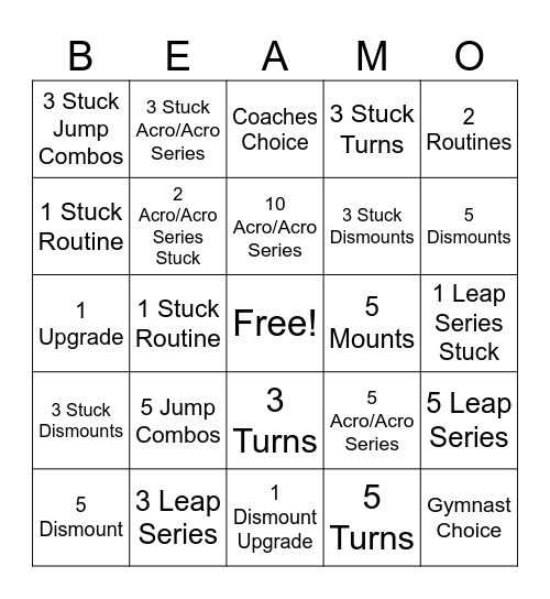 Optional Beam-O Bingo Card