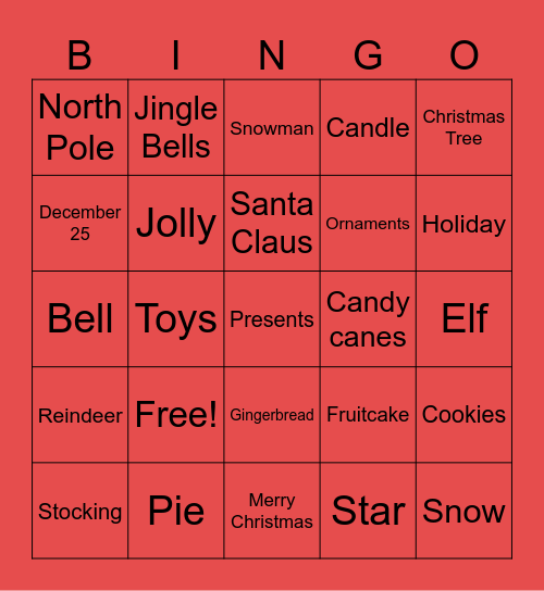 Christmas Bingo Card