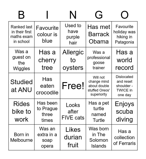 ANU Counsellor Bingo Card