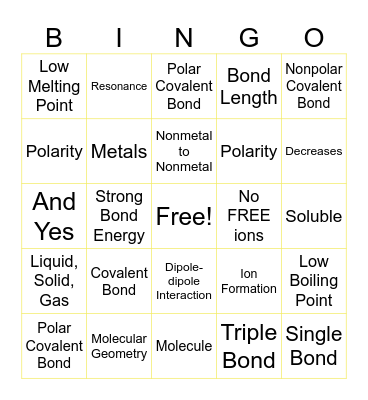 Bonding Over Bingo Card