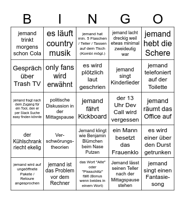 squarelovin Office Bingo Card