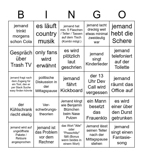 squarelovin Office Bingo Card