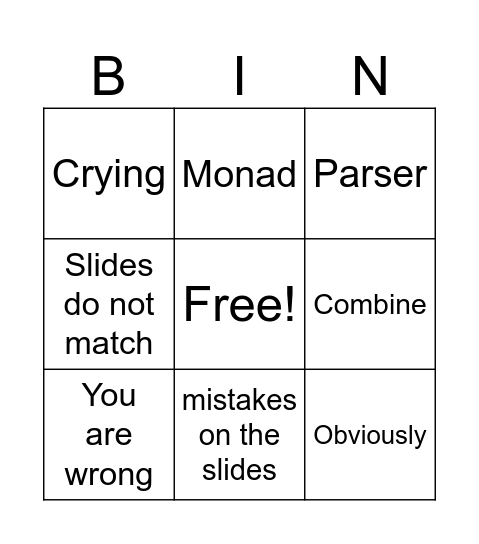 Talen en compilers Bingo Card