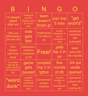 MCC Party 2 Bingo Card