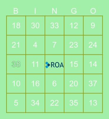ROA X-MAS BINGO Card