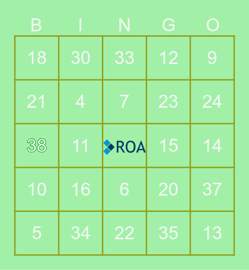 ROA X-MAS BINGO Card