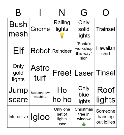 Christmas Bingo Card