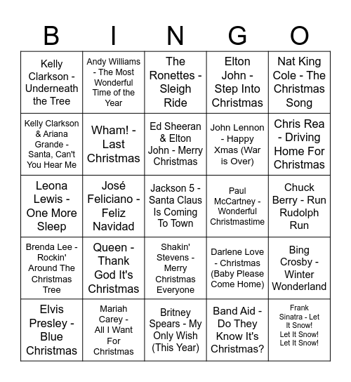 CHRISTMAS Bingo Card