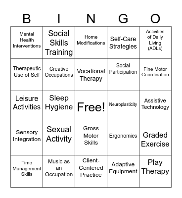 OT  OT BINGO Card