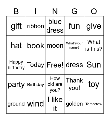 VI 1 class Bingo Card