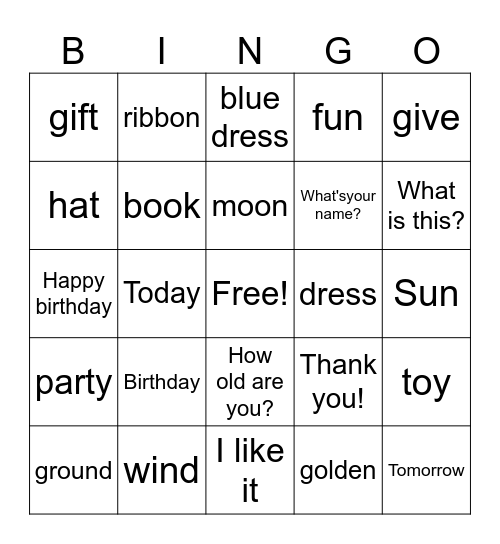 VI 1 class Bingo Card