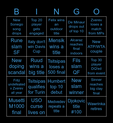 ATP Bingo Card
