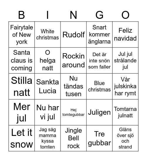 Julbingo Card