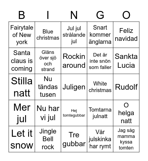 Julbingo Card