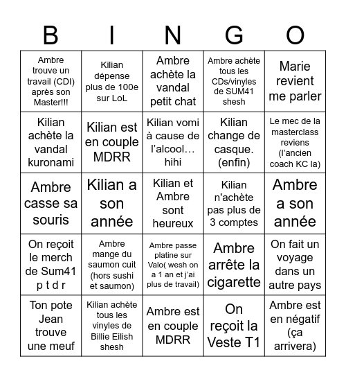 BINGO 2025 Bingo Card