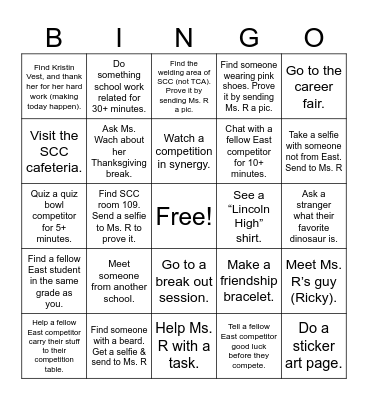 Culinary Competition Bingo Card