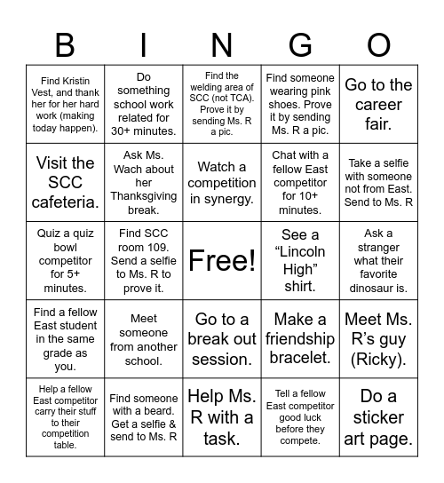 Culinary Competition Bingo Card