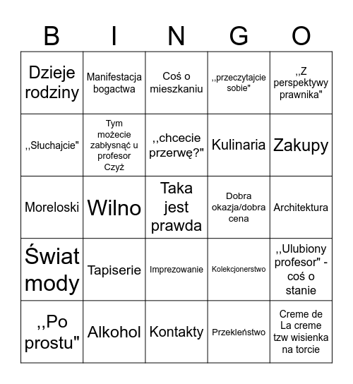 Chabierus Bingo Card