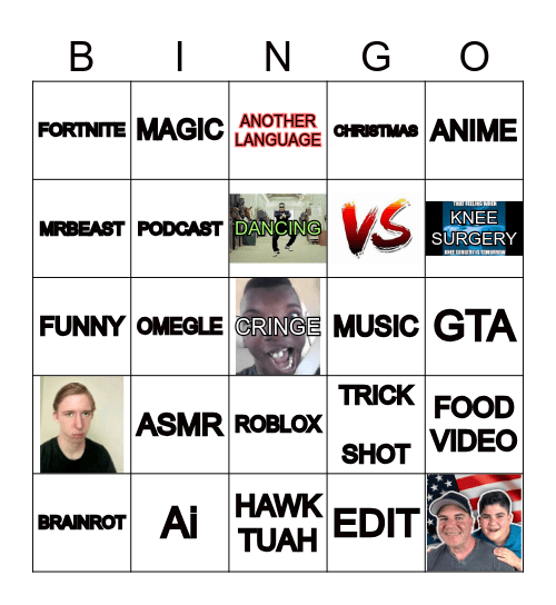 TIKTOK BINGO Card