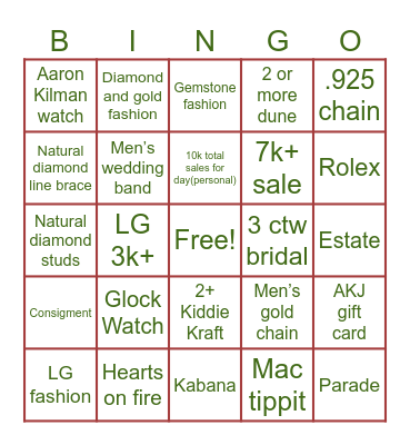 2024 Holiday Bingo Card