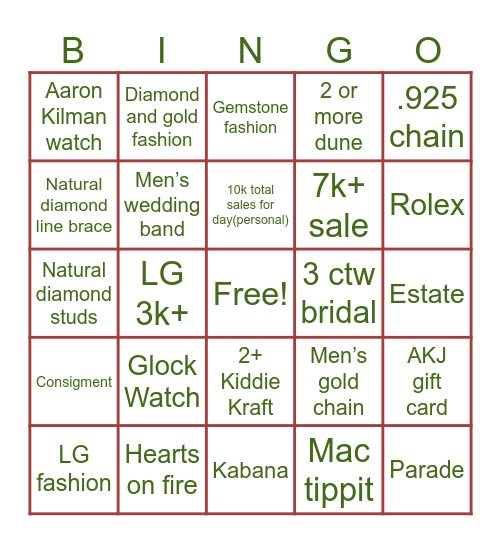 2024 Holiday Bingo Card