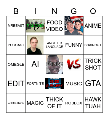TIKTOK Bingo Card