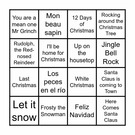 Ágora Christmas Bingo Card