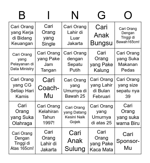 INFLUENCERS BINGO Card