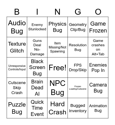 Silent Hill: Homecoming Bingo Card