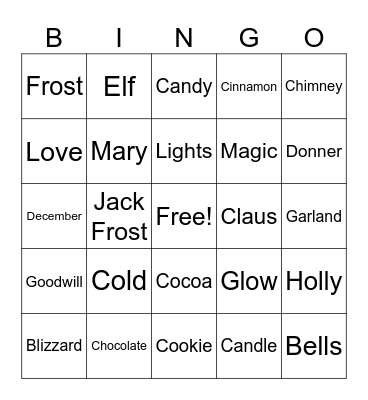 Christmas Bingo Round #1 Bingo Card