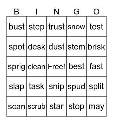 s-blends Bingo Card