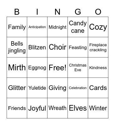 Christmas Bingo Round #3 Bingo Card