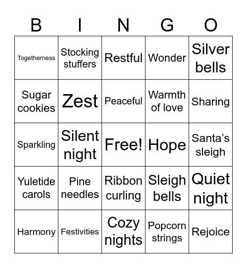Christmas Bingo Round #4 Bingo Card