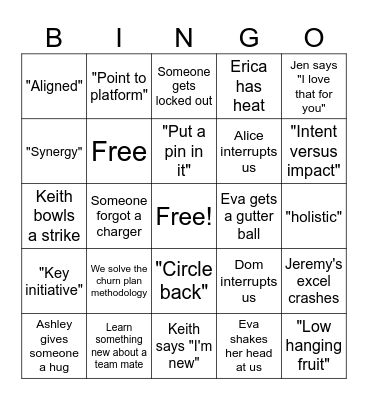 Transformation LT Bingo Card