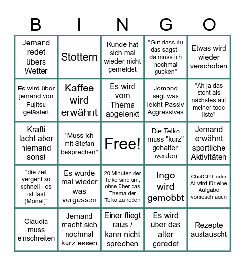 Telko Bingo Card