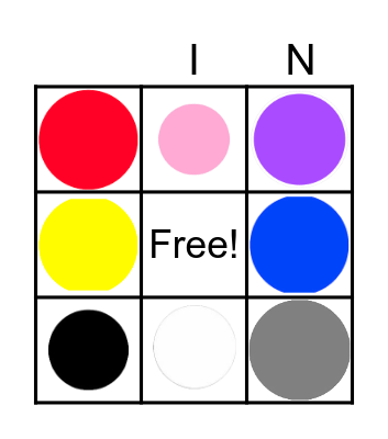 COLOR BINGO Card