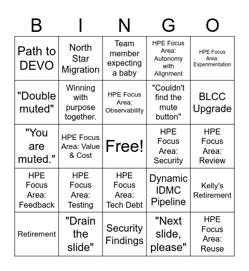 DAE EOY Celebration Bingo Card