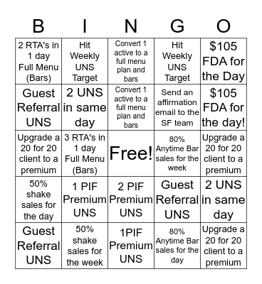 South Florida Center"s September Bingo!! Bingo Card