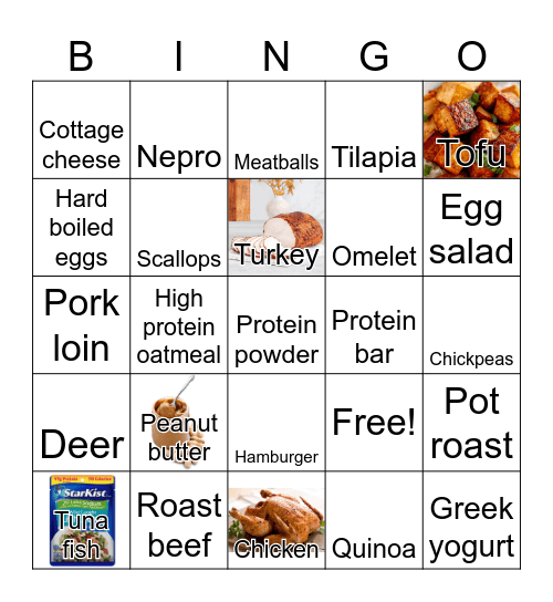 Protein BINGO Card