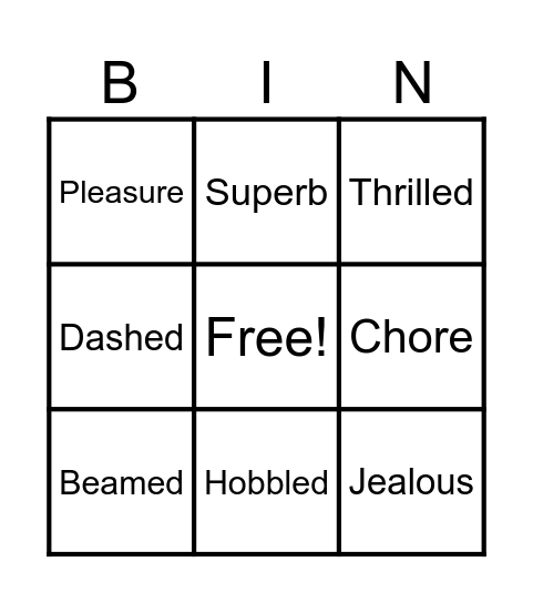 If The Shoe Fits Bingo Card