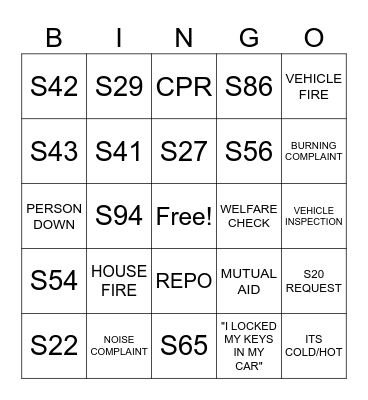 Dispatch Bingo Card