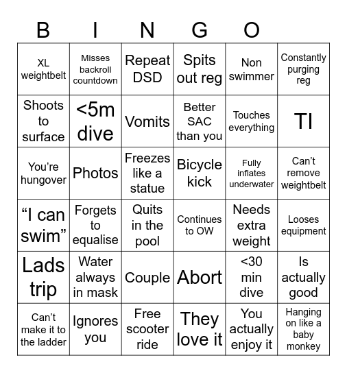 DSD Bingo Card