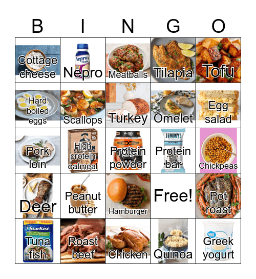 Protein BINGO Card