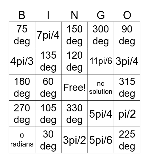 Unit 6B Bingo Card