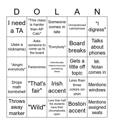 Dolango Bingo Card