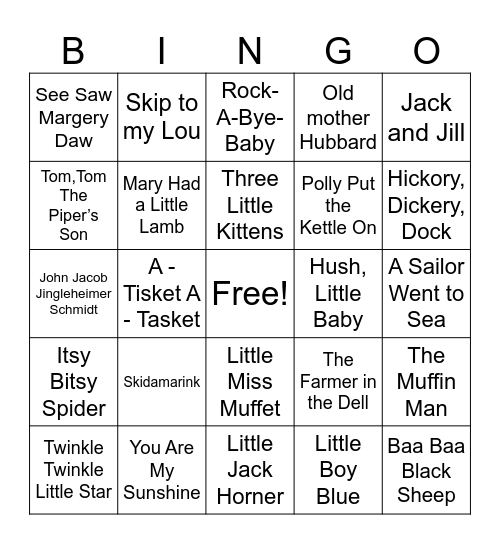 BABY BELL BINGO Card