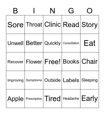 Healthcare and Medicine Bingo Card